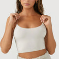 Active Workout Wear Blank Scooped Neck Thin Strap Padded Backless Women Tank Top
