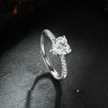 Love Heart Shaped Diamond Ring Diamond Heart Shaped Zircon Ring Sparkling One Carat Zircon Diamond Open Adjustable Wedding Band