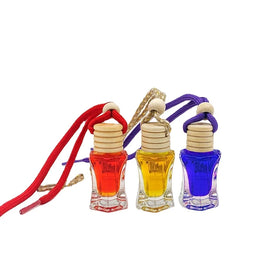 Luxury Design 3ml 5ml 8ml Empty Glass Round Car Perfume Bottle Hanging Diffuser Bottle for Essential Oil Air Freshener