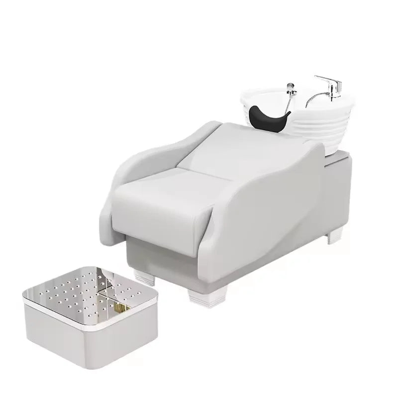 Modern Hot Sale Shampoo Bowl Bed Synthetic Leather Hair Salon Furniture Shampoo Chair for Home Living Room or Hotel Use
