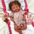 17inch Sweet Smiling Rebirth Girl Doll with Brown Curly Hair Child Companion Full Body Silicone Charming Reborn Dolls