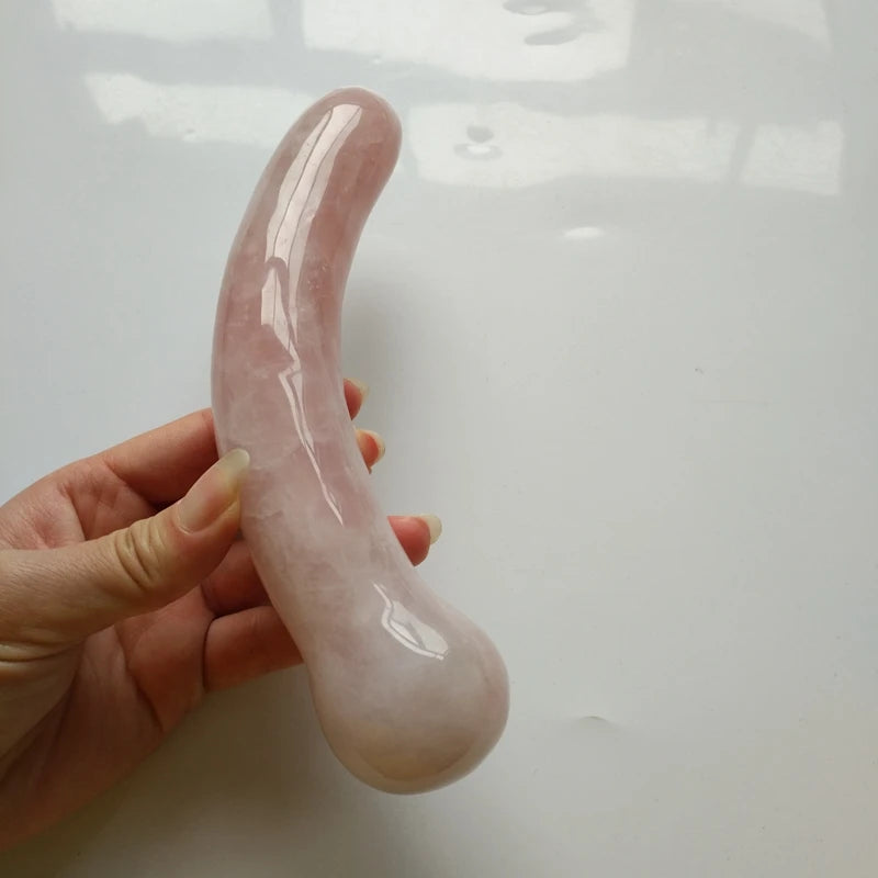 HY Hot sale natural polished 7 inch rose quartz crystal wand massager for women sex exercise