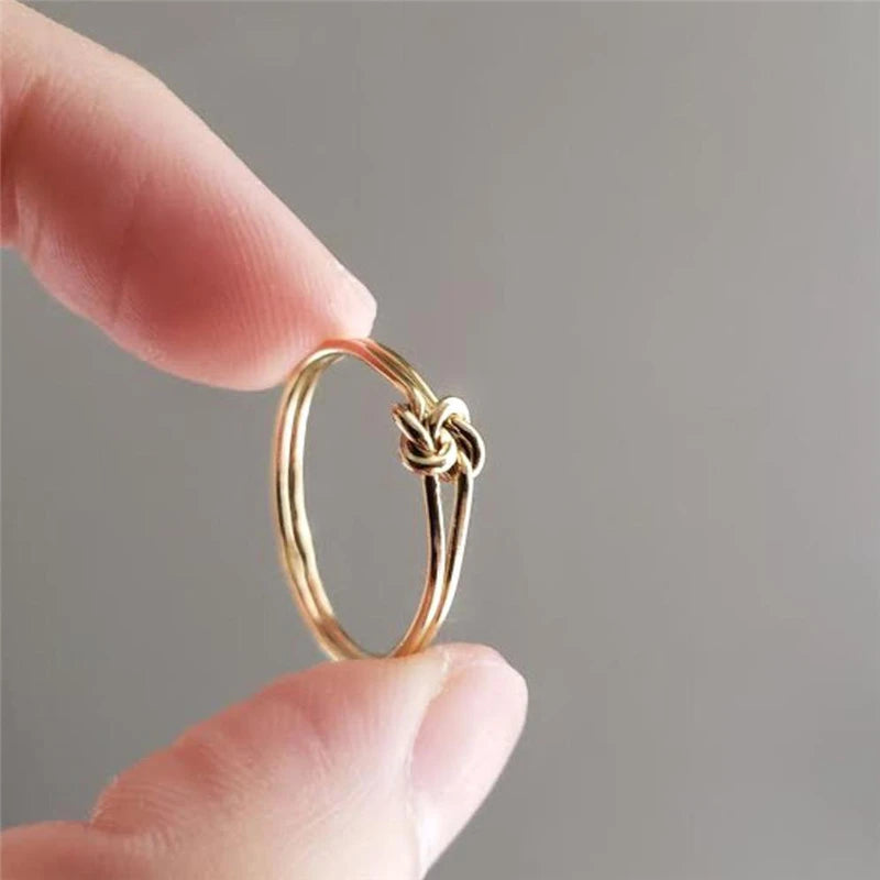 Knot Ring 14K Gold Filled Knuckle Ring Boho Gold Jewelry Anillos Mujer Minimalistic Stacking Bohemian Ring for Women