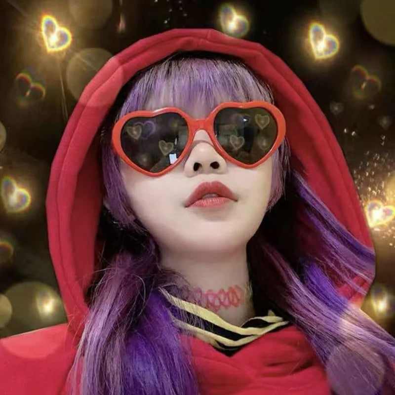 Wholesale for Girls Glasses Kids Gafas 2021 Light Hearts Special Effect Magic Shape Love Sunglasses Diffraction Heart Glasses