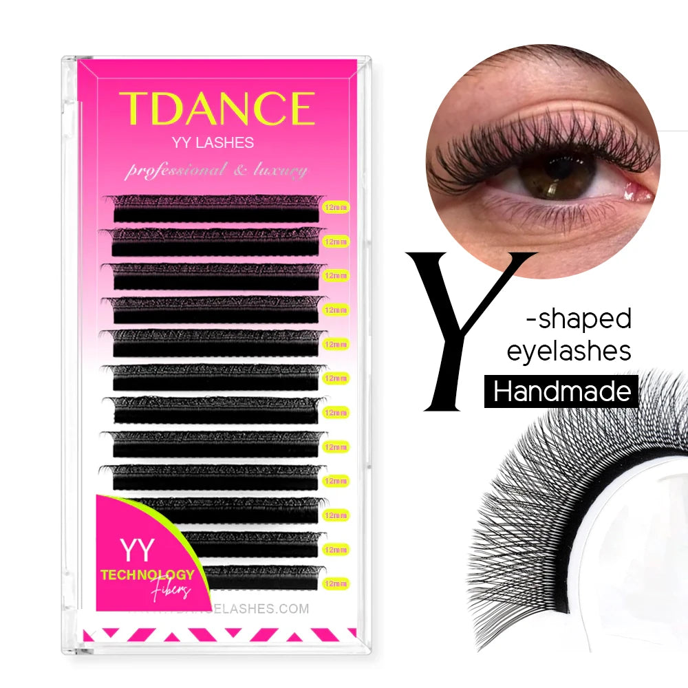 TDANCE Customization YY Shape Lash Extension Cilios Hand-woven Clover 05 07 C D Lash De Pestaas Easy Graft Cilia YY Lash