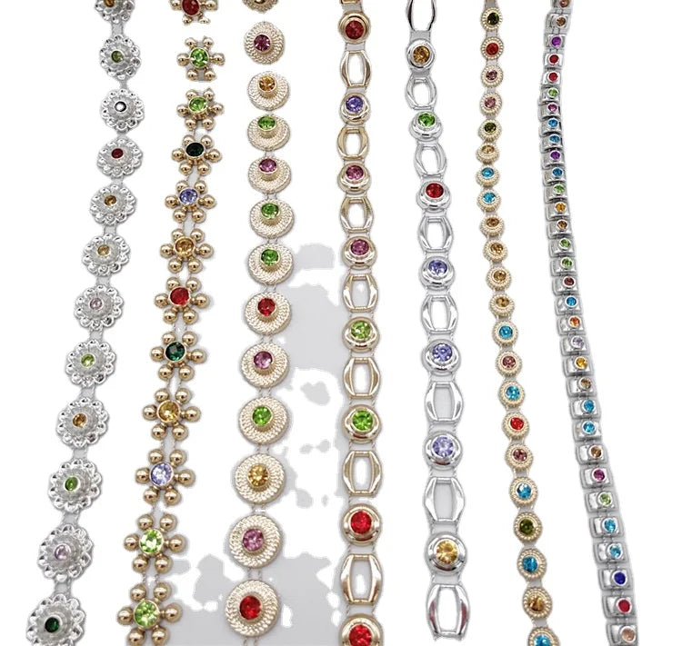 1yard Beaded Rhinestone Trimmings for Clothes Handmade Beading Appliques Patch Diy Sewing Accessories for Wedding Dresses