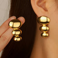 Women's Vintage Gold Plated Stainless Steel Drop Earrings Wholesale Classic Design for Anniversaries