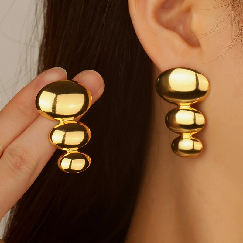 Women's Vintage Gold Plated Stainless Steel Drop Earrings Wholesale Classic Design for Anniversaries