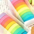 Solid Color DIY Hand Account Drawing Tape Set 10 Colors Per Box-for Planner Masking Rubber Adhesive