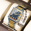 POEDAGAR 870 Luxury Square Men Wristwatch Waterproof Original Stainless Steel Strap Reloj Quartz Watch