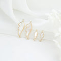 Wholesale Fashion Jewelry 14K Gold Plated Wing Shaped Brass Shell Connector Charm Pendant for Jewelry Making