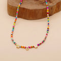 Go2boho Handmade Surfer Beach Jewelry Multicolor Glass Chain Tiny Seed Beads Diamond Main Stone Wedding Warm Family Gift MOM