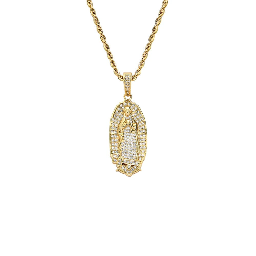 CN347  Brass Setting CZ Pendants Hip Hop Necklace Bling Bling Jewelry