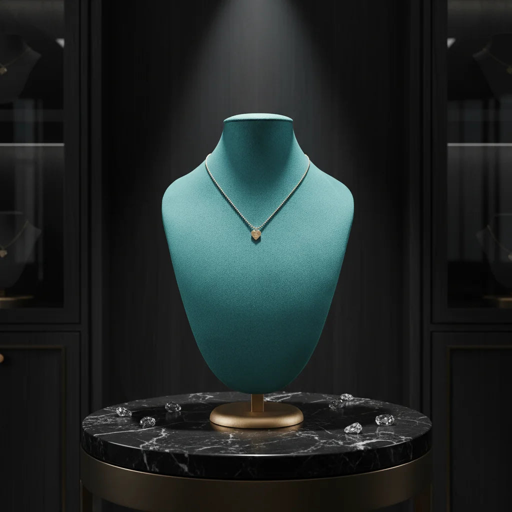 Exhibition Custom Logo Metal Green Jewelry Necklace Bust Showcase Props Display Stand for Jewelry Cabinet