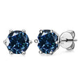 Wholesale Price 925 Sterling Silver 1CT+1CT Colored Moissanite Earrings Red Yellow Blue Earrings Moissanite Jewelry