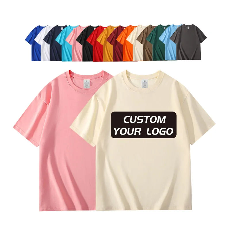 Custom Printed 100% Premium Pure Cotton  Black White Short Sleeves  T-shirt  Summer Casual High Quality Oversized  Men's T-Shirt