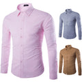 2024 Men's Solid Color Shirt Business Casual Slim Men's Long Sleeve Shirt Large Size 5XL