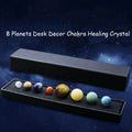 Handmade Natural Gemstone Solar System Figurines 8 Planets Carved Chakra Healing Crystal Sphere Ball for Home Decoration
