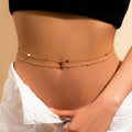 Retro Sexy Double Layer Geometric Disc Metal Chain Waist Chain Female Street Shot Fashion Stitching Suit Body Chain