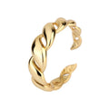 Daily Wear Fashion Fine Jewelry Rings Gold Plated 925 Silver Adjustable Thick Twisted Rings for Women