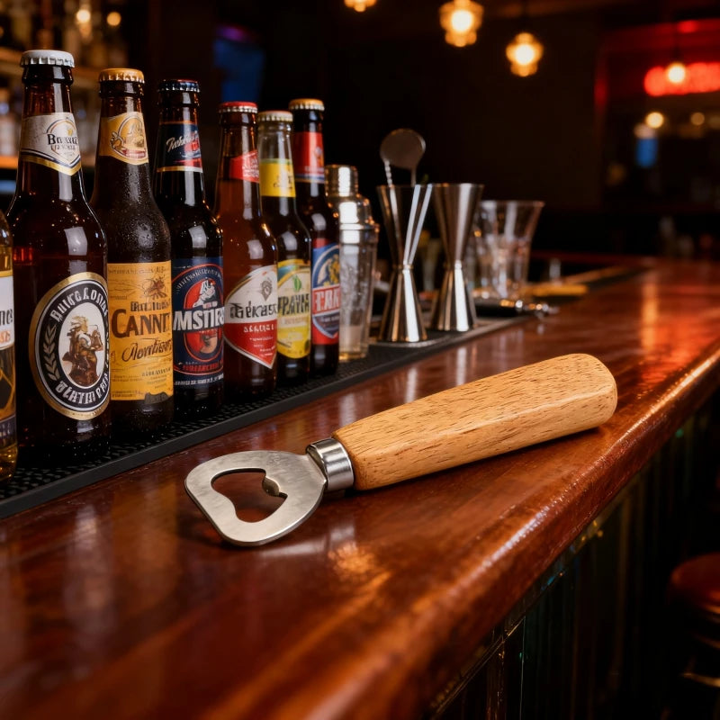 Personalized Blank Wood Handle Handheld Laser Engraving Blank Wooden Bottle Openers Beer Bottle Openers