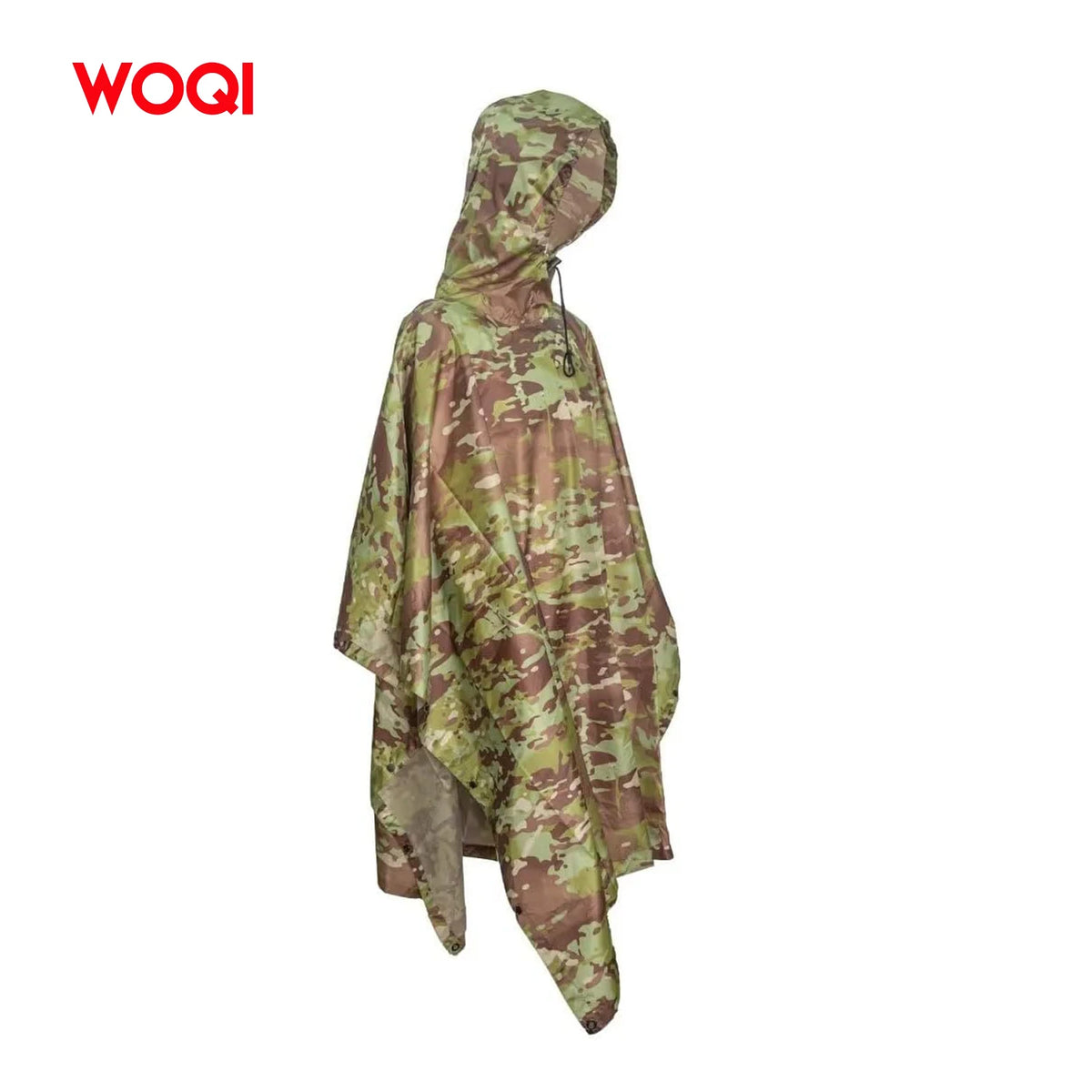 WOQI Camouflage Poncho for Outdoor Camping Hunting & Hiking