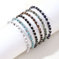 New Cute Design 4mm Stainless Steel Beads Agate Tiger Eye Turquoise Stone Bracelet JBS12576