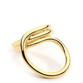 Wholesale New Italian Simple Twisted Line Ring 18K Gold Plated Brass Wire Rings  Minimalist Jewelry for Women Engagement Party