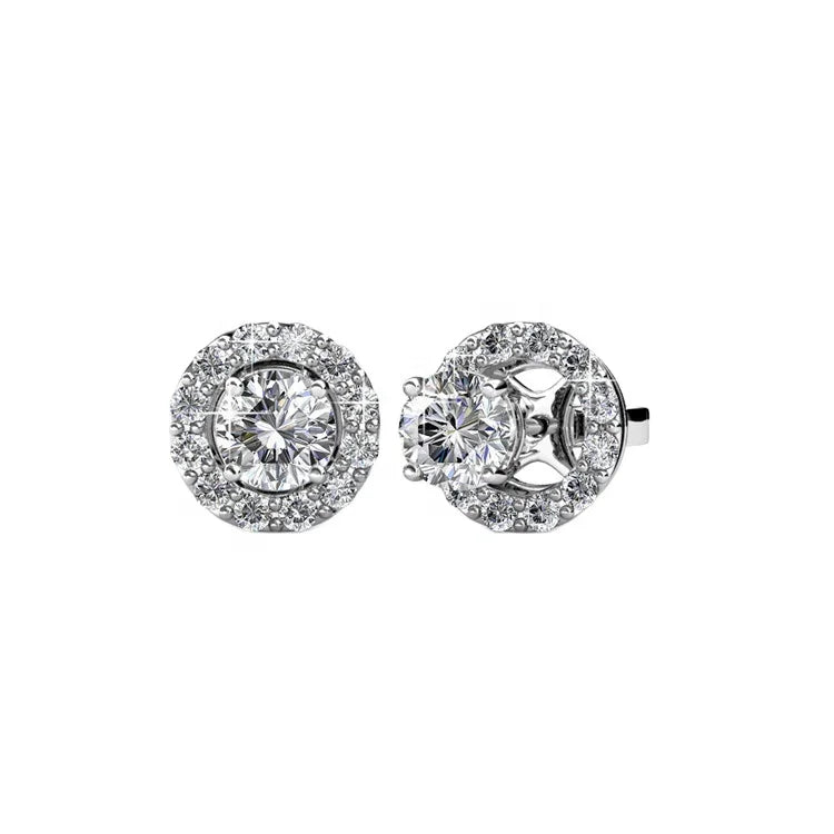 Classic Stud Earrings Daisini Embellished with Swarovski Crystals Sterling Silver 925 Jewelry Best Selling Accessory for Women