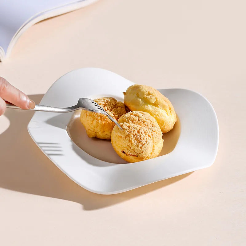 Creative Wave White Porcelain Plate Pasta Snack Bowl Eco-Friendly Western Dishes Bowl for Home Hotel Restaurant for Fruits