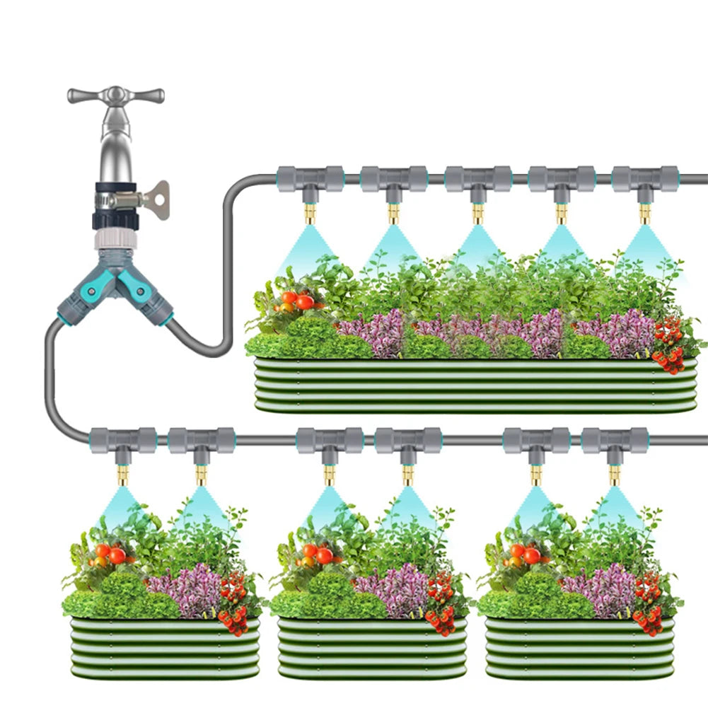 Watering Kits Plastic PVC Hose Pipe Drip Sprinkler Drip Irrigation System for Plants Orchard Garden Nursery Potted