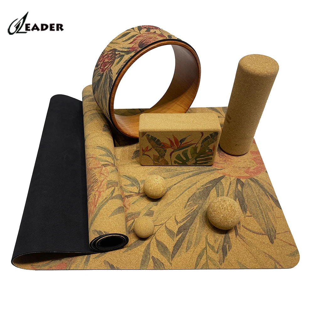 Resistance Band Yoga Mat Yoga Block Massage Ball Set With Embossed Logo