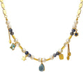 New Fashion Jewelry Natural Stone Freshwater Pearl Necklace Stainless Steel Pendant Necklace for Women