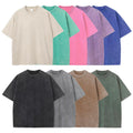 Custom Graphic Heavyweight Tees Digital Printing Vintage Distressed Acid Wash T-shirt Men Oversized Drop Shoulder T-shirts