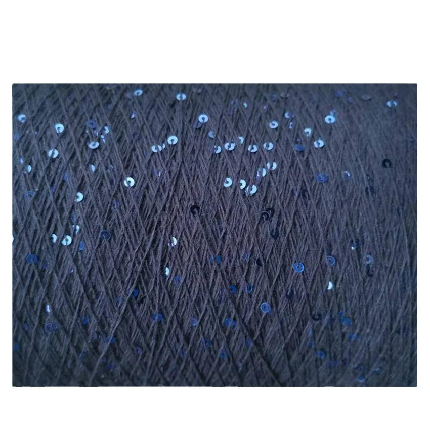 Factory Wholesale 100% Cotton Thread with Dyed Sequins 2MM 3MM Sequins Yarn for Hand Knitting