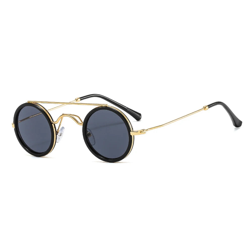 STORY OT8045 Steam Punk Sun Glasses China Wholesale Metal Frame Sunglasses Reasonable Price Round Double Bridge Sunglasses Men