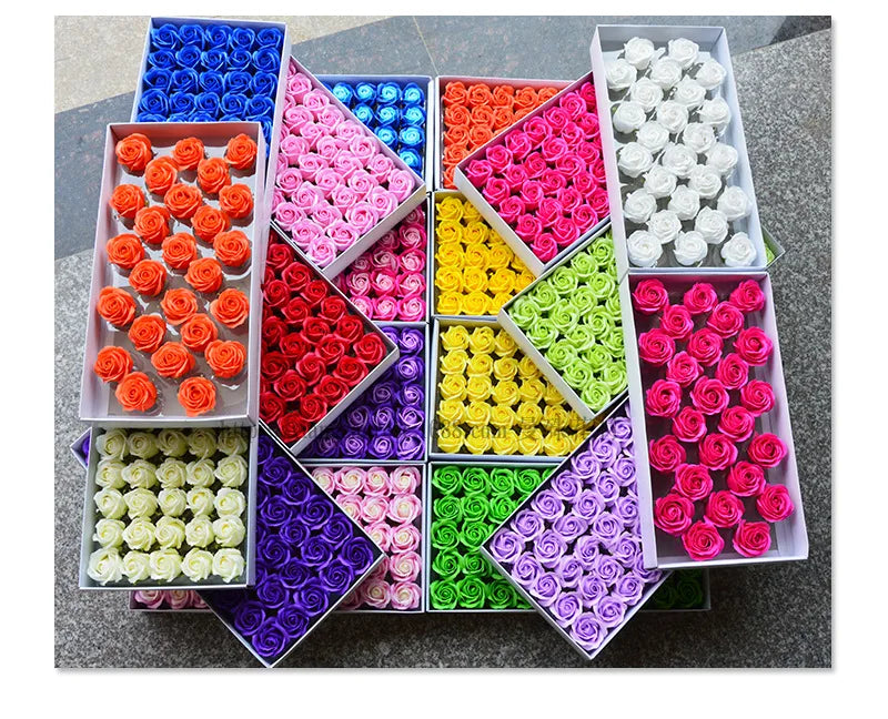 INUNION Hot Selling Rose Soap 50 Pcs in Box Rose Soap Soap Flower Gift
