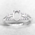 Sterling Silver 5*7mm Semi Mount Ring Frame Empty Blank Support Claw Setting S925 Base Holder Without Center Stone for DIY Inlay