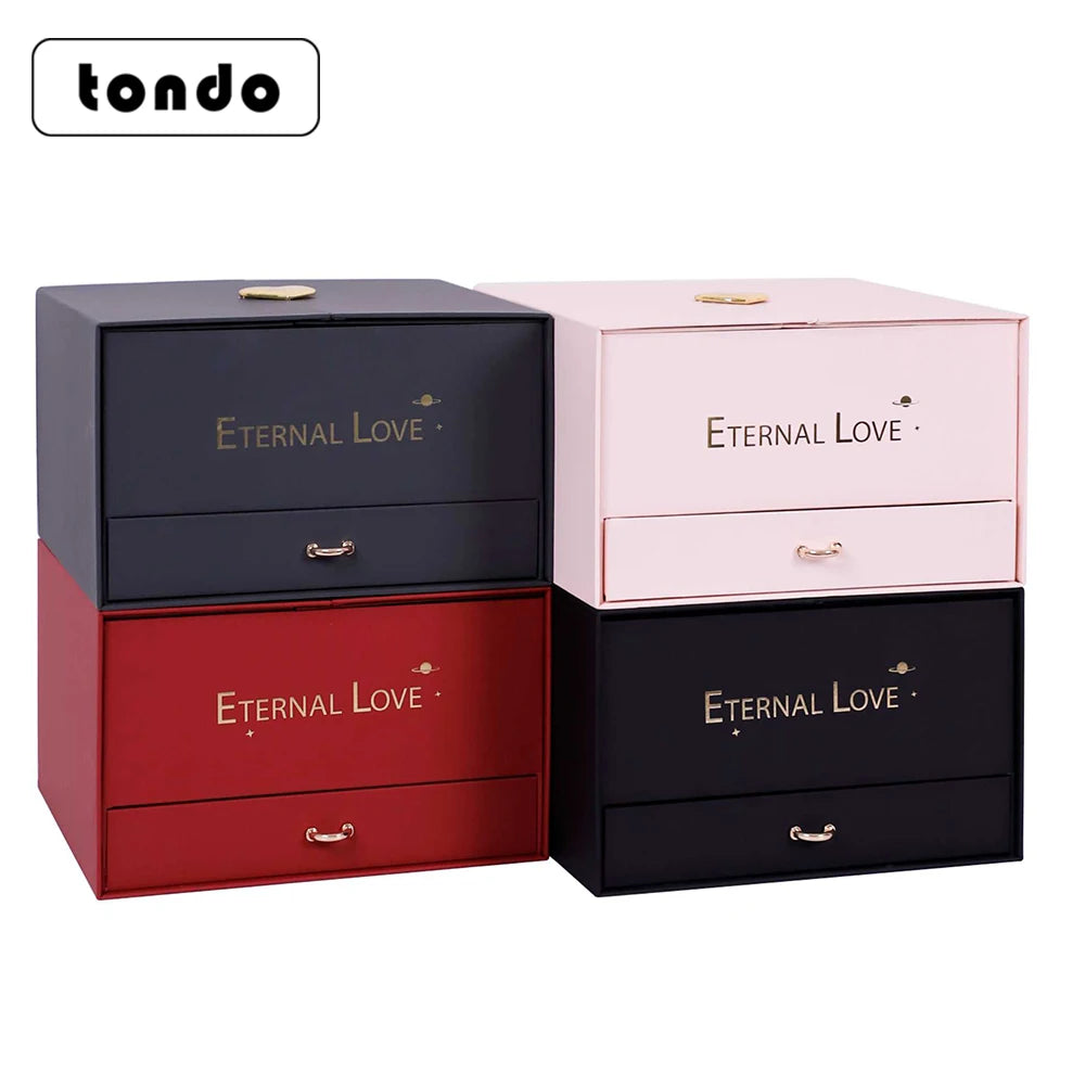 Tondo Factory Direct Price Roses Box Acrylic Gift Valentine's Day Flower Portable Boxes for Valentine's Day