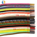 Free Design Custom Logo Shoe Strings 8mm Width Aglets with Gold Metal Tips Personalized Custom Shoelaces
