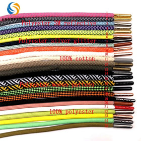 Free Design Custom Logo Shoe Strings 8mm Width Aglets with Gold Metal Tips Personalized Custom Shoelaces