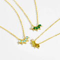FUAMAY 18k Peridot Jewelry Rainbow Zircon 925 Silver Fashion Jewelry Women Necklaces 12 Birthstone Marquise Necklace