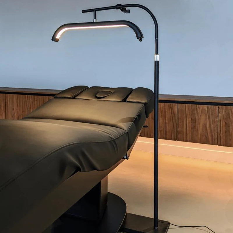 Shenzhen OEM Floor Standing LED Adjustable Lamp Beauty Bed LED Lamp Black Dentist Salon Beauty Nail Eyelash Makeup 95+ CRI 6000K