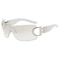 Future Technology's Y2K Sunglasses Frameless 8125 Large Frame Women Fashionable Plastic Frameless Glasses Style Sunglasses