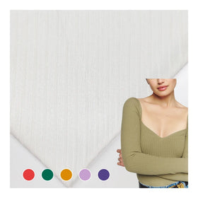 Good Stock Polyester Fabric Price Per KG Solid 92% Polyester 8% Elastane Rib Fabric for Garment/