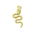 18K Brass Gold Plated Snake Charms Snake Pendant for Jewelry Making