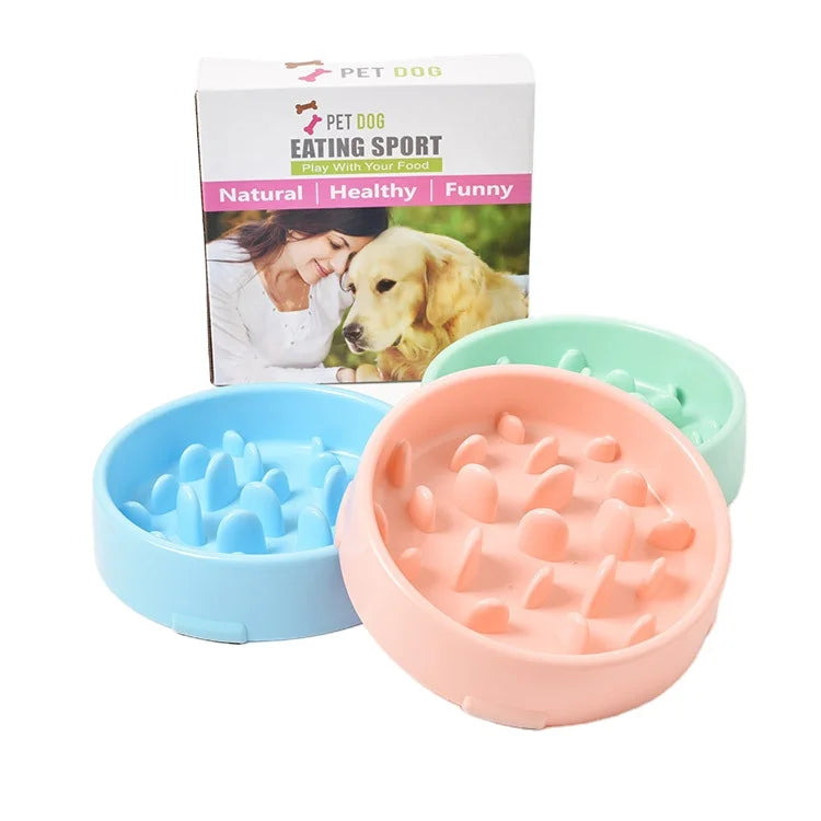 Manufacturer Wholesale Color Box Packaging Soft Silicone Pet Slow Feeder Dog Bowl