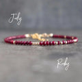 Dainty Gold Filled Natural Crystal Birthstone Bracelet Gemstone Beaded Stackable Bracelets for Women Jewelry Christmas Gifts