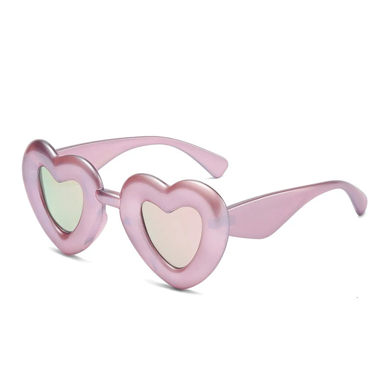 2024 Hot Sales Heart Shape Sun Glasses Fashion Love Women Colorful Sunglasses