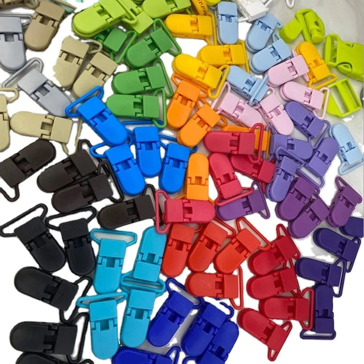 Wholesale Customized Color 2cm Plastic Alligator Clip Pacifier Clips Suspender Clips for Soother Pacifier Dummy Bib